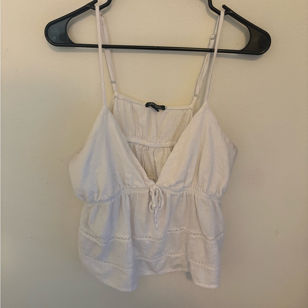 Wild Fable White Tank Top with Drawstring